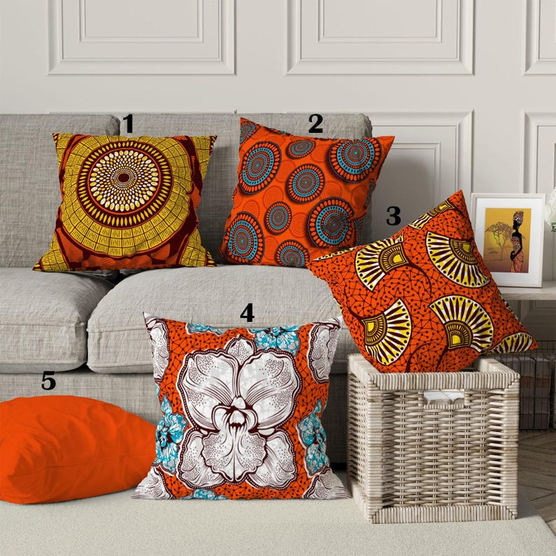 Afrikanische Mode-Kissenbezüge, lebendige Farbe ethnischer Kissenbezug, afrikanische Kunst-Kissenbezüge, ethnischer Blumenwerfen-Kissenbezug Bild 1
