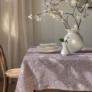 Floral Tablecloth, Wildflowers Printed Tablecloth, Flowers Table Covers, Farmhouse Floral Tablecloth, Floral Rectangle Tablecloth