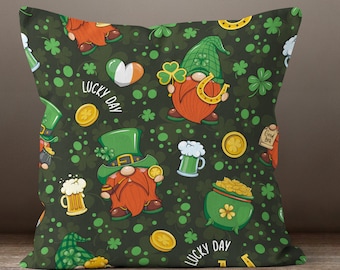 St Patricks Day Special Pillow Covers, Irish Shamrock Pillow Case, Green Shamrock Throw Pillow Cover, St Patricks Decor Cushion Cover