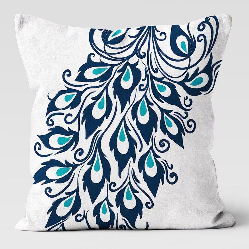 Peacock Pillow Covers Decorative Throw Bedding Pillow Cover Etsy