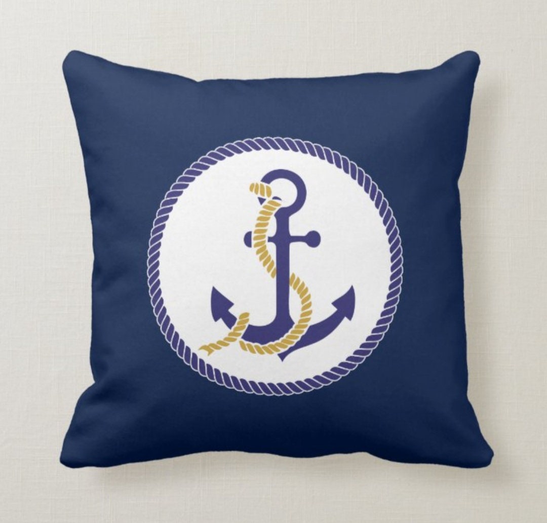 Nautical Pattern Pillow Covers Decorative Throw Bedding Etsy