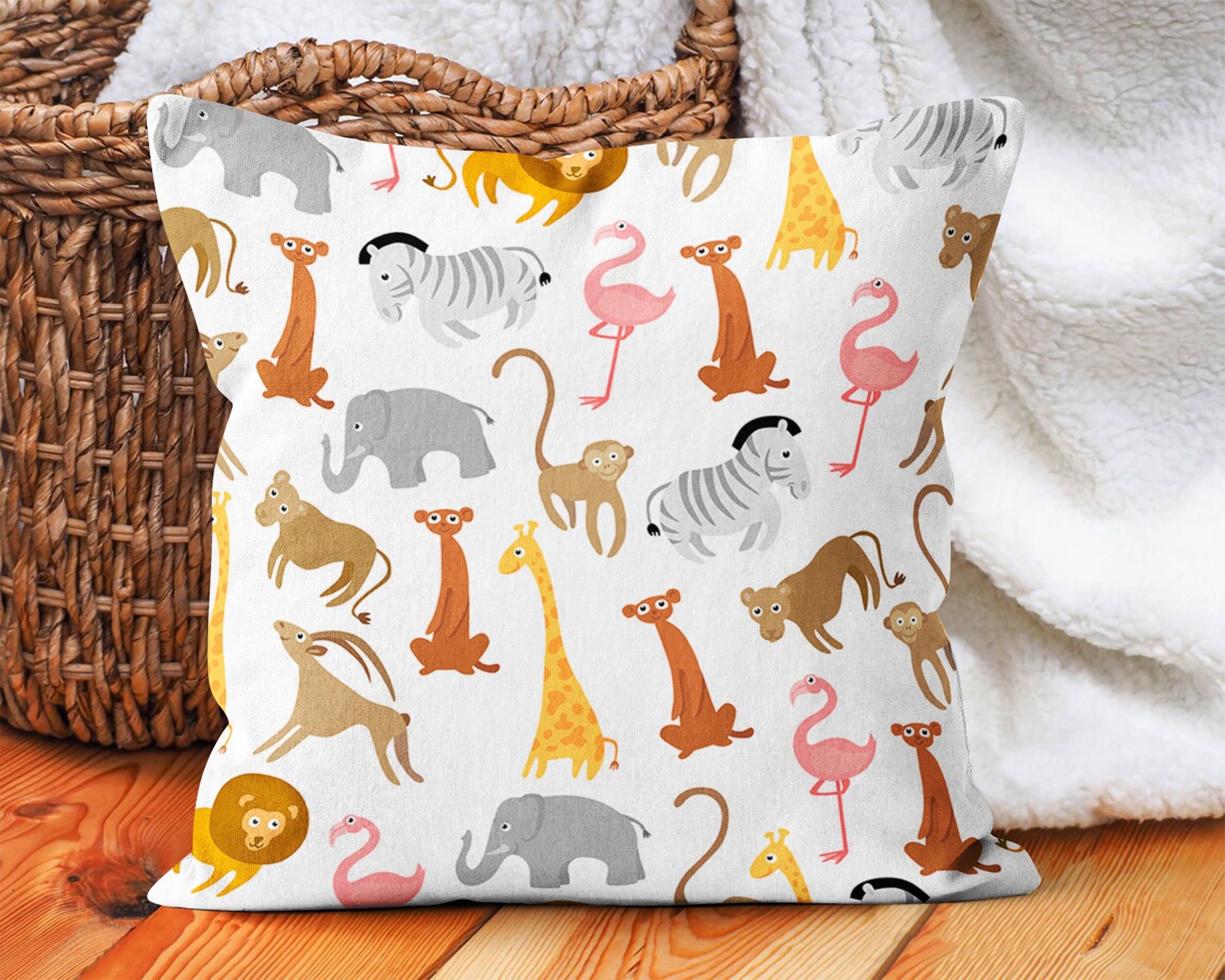 Federe Per Cuscino TupTam Bambini - Set Di 2, 50x50cm, Motivo Coniglietto/Gufo, Cotone Lavabile