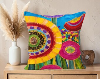 Zomer Set di 2 federe decorative per cuscino, 60 x 60 cm, stampate, per