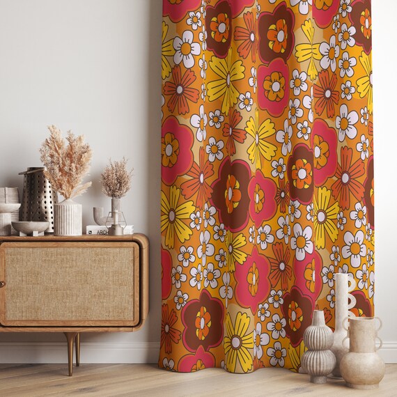 ミッドセンチュリー カーテン レトロ ビンテージ 5枚セット ミッド