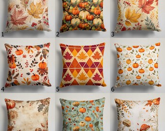 Fall Season Pillow Cover, Autumn Harvest Pillowcase, Thanksgiving Cushion Cover
