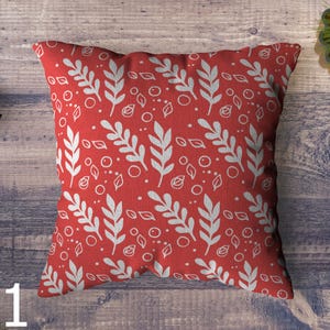 Christmas Berry Pillow Covers, Christmas Flowers Cushion Cover, Poinsettia Pillowcase, Xmas Throw Pillow Cover, Colorful Xmas Pillowcases