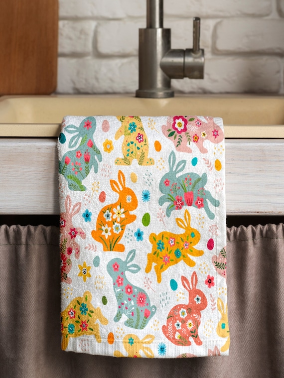 2 Torchons Cuisine VeIef - Motif Hortensia Printanier, 43x66cm - Microfibre Absorbante, Lavable Machine