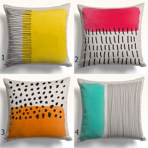 Retro Throw Pillow Cover, 70s Pillow Case, Colorful Retro Pillow Case, Mid Century Modern Abstract Pillow Cover, Retro Boho Cushion Covers,