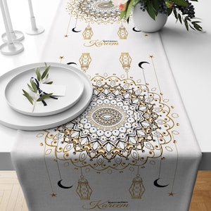 Ramadan Table Runners, Ramadan Kareem Table Runner, Mubarak Ramadan Table Runner, Islamic Print Table Kitchen Decor