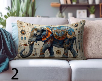Elephant Pillow Covers, Elephant Design Pillowcase, Artistic