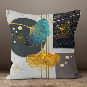 Abstract Pillow Cover, Cushion Nordics Scandi, Decorative Modern Style Pillow, Abstract Tropic Modern Art Pillow Cover, Housewarming Pillow