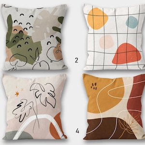 Abstract Cushion Cover, Abstract Tropic Modern Art Pillow Cover, Cushion Nordics Scandi, Decorative Modern Style Pillow, Housewarming Pillow