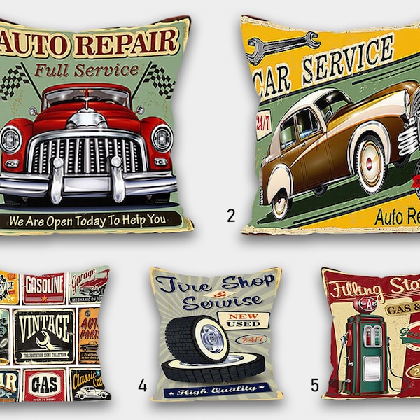 Vintage Car Pillow Etsy