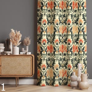 Flowers Curtains, Vintage Style Floral Curtains, Wildflowers Curtain Panels, Modern Vintage Floral Curtains Panel, Farmhouse Floral Drapes