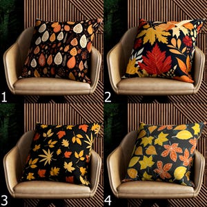 Fall Cushion Covers, Autumn Leaves Pillow Cover, Maple Leaves Pillowcase, Thanksgiving Cushion Cover, Autumn Decorative Leaves Pillowcase