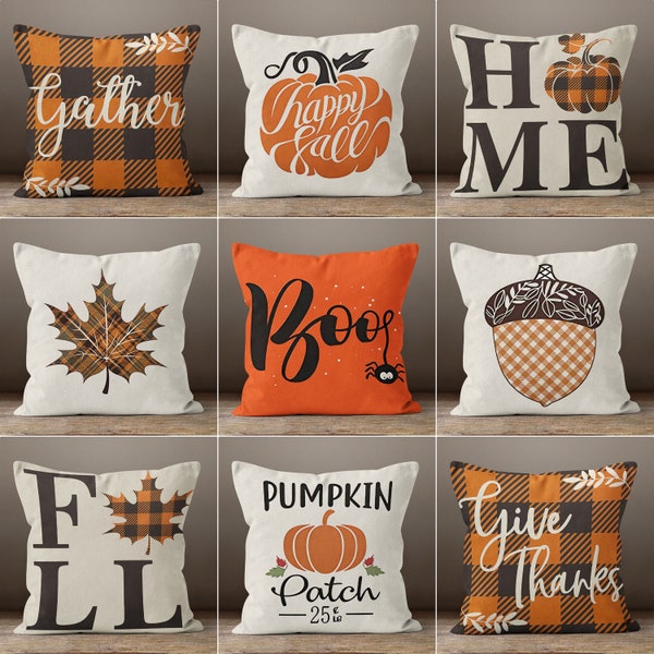 Autumn Pillowcase, Spidered Boo Pillowcases,  Pumpkin Patch, Fall Decor, Halloween Gather, Halloween Decoration, Give Thanks