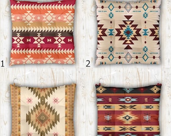 Southwestern Chair Pad, Rug Style Chair Cushion