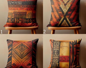 African Tribal Pillow Covers, Ethnic Cushion Covers