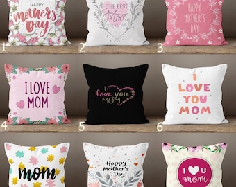 Las fundas de almohadas del Día de las Madres, Gifs del Día de las Madres, Decoración del hogar del Día de las Madres, Fundas de almohadas felices del Día de las Madres, Lindas fundas de almohadas rosas para mamá