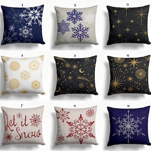 Christmas Pillow Cover, Snowflakes Pillowcase, Decorative Winter Pillow Cover, Xmas Home Decor, Housewarming Party Xmas Vehicles