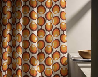 Mid Century Modern Curtains, Retro Curtain Panels, 70s Boho Printed Curtain, Mid Century Style Drapes, Decorative Curtain, Modern Curtains