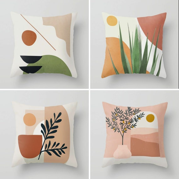 Abstract Pillow Cover Cushion Nordics Scandi Decorative Modern Style Pillow Abstract Tropic Modern Art Pillow Cover Housewarming Pillow Etsy Canada