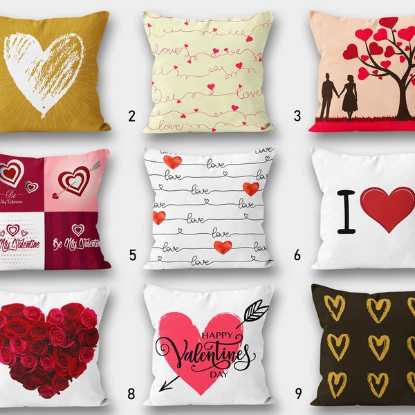 Copertina del cuscino d'amore, federa del cuore rosso, regalo per lei, federa di San Valentino, cuscino da lancio della collezione d'amore, decorazione per la casa di San Valentino