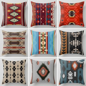 Rug Design Pillow Cover, Western Pillow Case, Terracotta Pillowcase, Housewarming Gift, Geometric Home Decor, Summer Decor, Farmhouse Deco