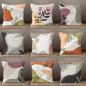 Modern Abstract Throw Pillow Covers, Abstract Leaves Pillow Covers, Minimalist Abstract Leaf Pillowcases, Decorative Abstract Cushion Covers