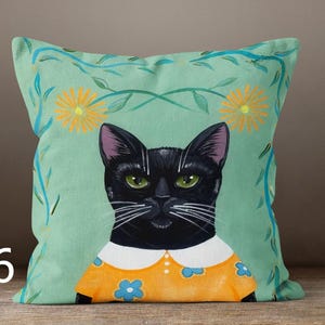 Fundas de almohada con motivos de gatos, decoración para el hogar de otoño e invierno, fundas de cojín para amantes de los gatos, fundas de almohada con ilustraciones de gatos 6