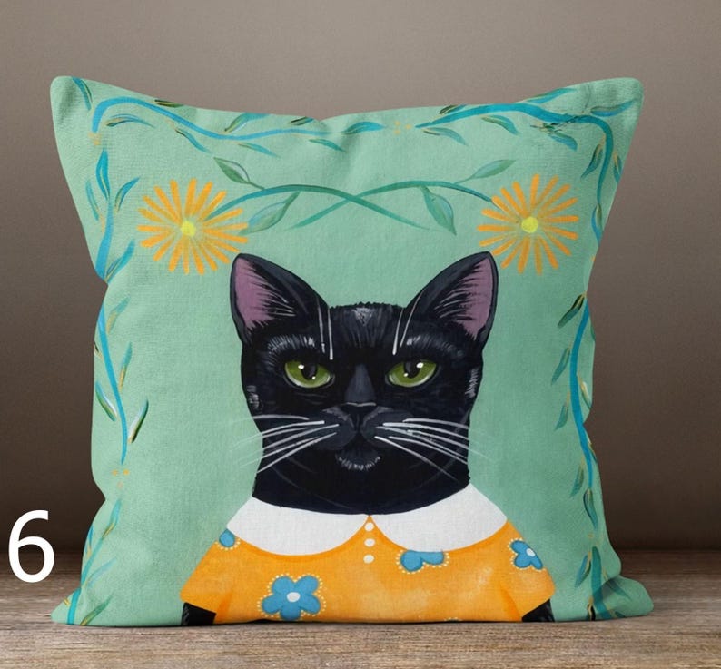 Fundas de almohada con motivos de gatos, decoración para el hogar de otoño e invierno, fundas de cojín para amantes de los gatos, fundas de almohada con ilustraciones de gatos 6