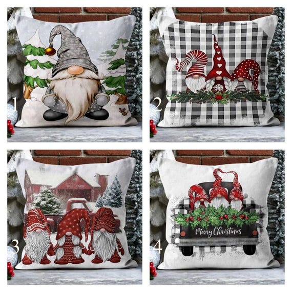 Christmas Cute Gnome Pillow Covers, Merry Christmas Gnome Pillowcase, Xmas Pillow Cover, Xmas Funny Gnome Cushion Cover, Xmas Home Decor