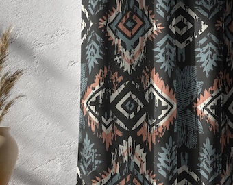 Rustic Tribal Curtains, Southwestern Boho Drapes