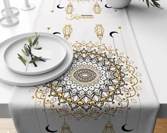 Ramadan Table Runners, Ramadan Kareem Table Runner, Mubarak Ramadan Table Runner, Islamic Print Table Kitchen Decor