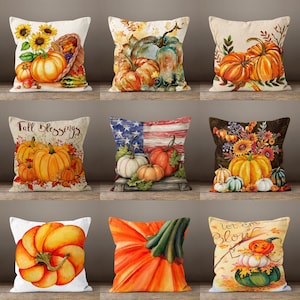 Thanksgiving Pillowcases, Pumpkin Pillow Cover, Fall Blessing Cushion Cover, Hello Fall Home Decor, Harvest Throw Pillow Cover
