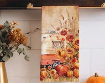Paño de cocina de Acción de Gracias, paños de cosecha de otoño, paños de cocina de otoño, paños de mano de hojas de otoño, decoración de cocina de Acción de Gracias, paño de cocina de agradecimiento