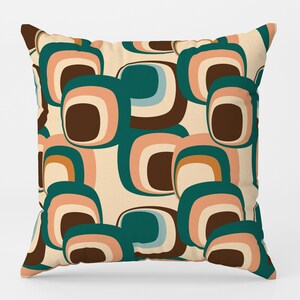 Mid Century Modern Pillow Cover, 70s Color Mid Century Throw Pillow Cover, Retro Cushion Cover, Decorative 70s Pillow Case, Retro Home Decor