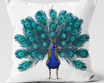 Fundas de almohada de pavo real, fundas de almohada decorativas, fundas de cojín para sofá, decoración del hogar con estampado animal, ideas de regalo, regalo de inauguración de la casa