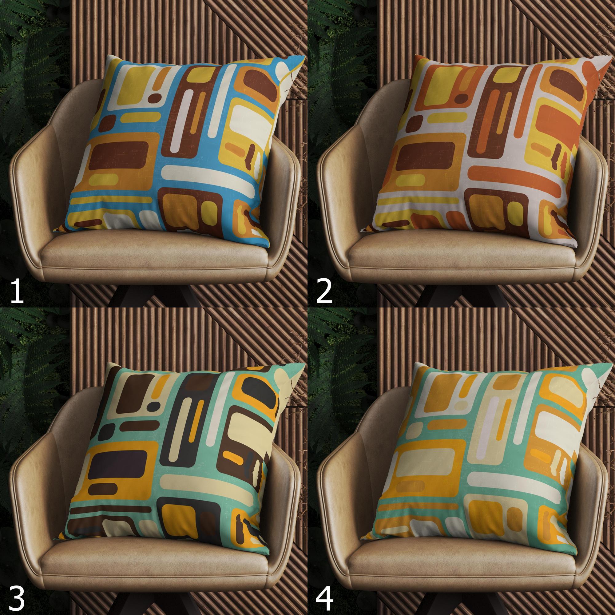 Retro Throw Pillow Cover, Mid Century Modern Pillow Covers