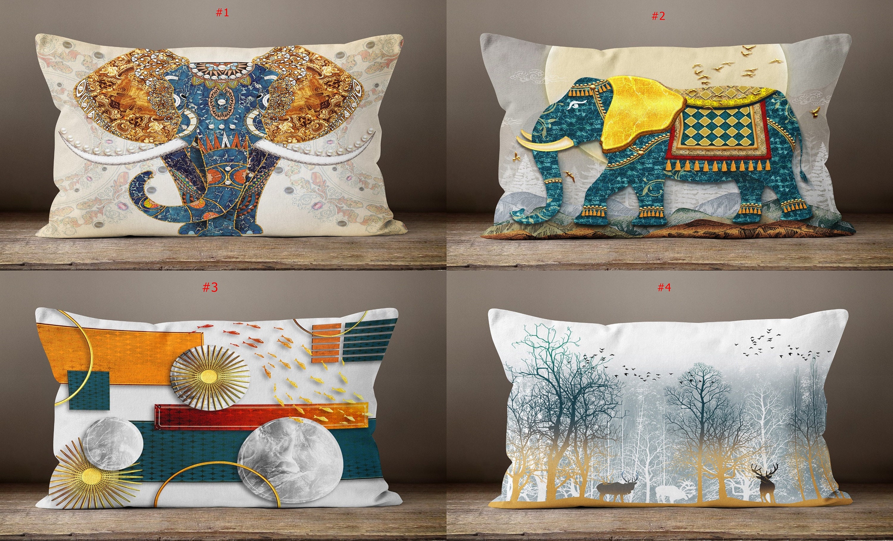 小物 UNDER COVER Air Pillow Elephant Elephant Pillow Cover, Decorative Throw Bedding Pillow Cover