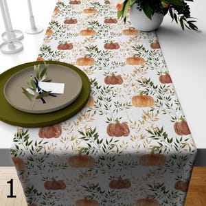 Tafelloper herfstoogst, Thanksgiving-tafellopers, herfstpompoenen Designloper, herfstdecoratieloper, rustieke naturel tafeldecoratie