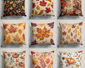 Autumn Pumpkin Cushion Cover, Fall Harvest Pillow Cover