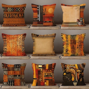 Housse de coussin design ethnique, taie d&#39;oreiller africaine décorative, taie de coussin à motif traditionnel, taie d&#39;oreiller tapis occidental