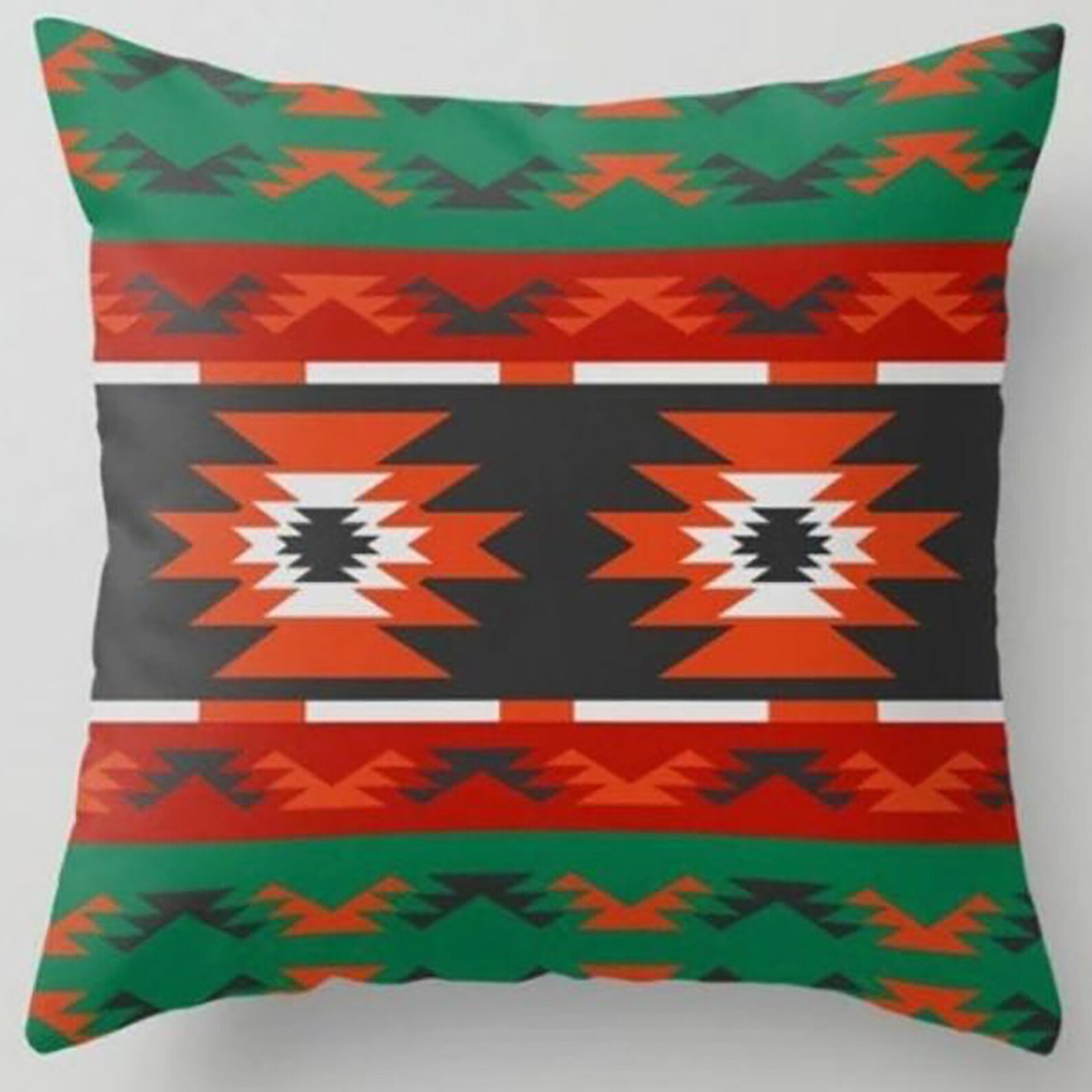 Western Pillow Case Rug Design Pillow Cover Terracotta Etsy