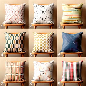 Retro Throw Pillow Covers, 70s Retro Cushion Cover, Mid Century Pillow Covers, MCM Pillowcases, Retro Geometric Abstract Pillow Covers
