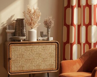 レトロカーテン、ミッドセンチュリーモダンカーテン、レトロ