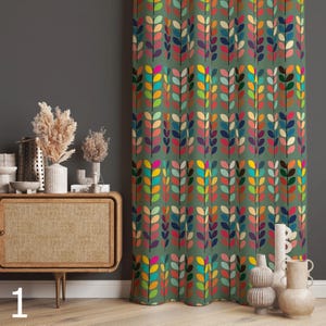 Boho Abstrakte Vorhänge, Bohomian Vorhänge, 70er Jahre Bunter Retro Vorhang Panel, Mcm Vorhang, Mid Century Gardinen