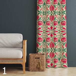Decorative Cotton Curtain, Retro Pattern Curtain, Living Room Curtain, Decorative Curtain, Bedding Home Decor, Boho Design Curtain