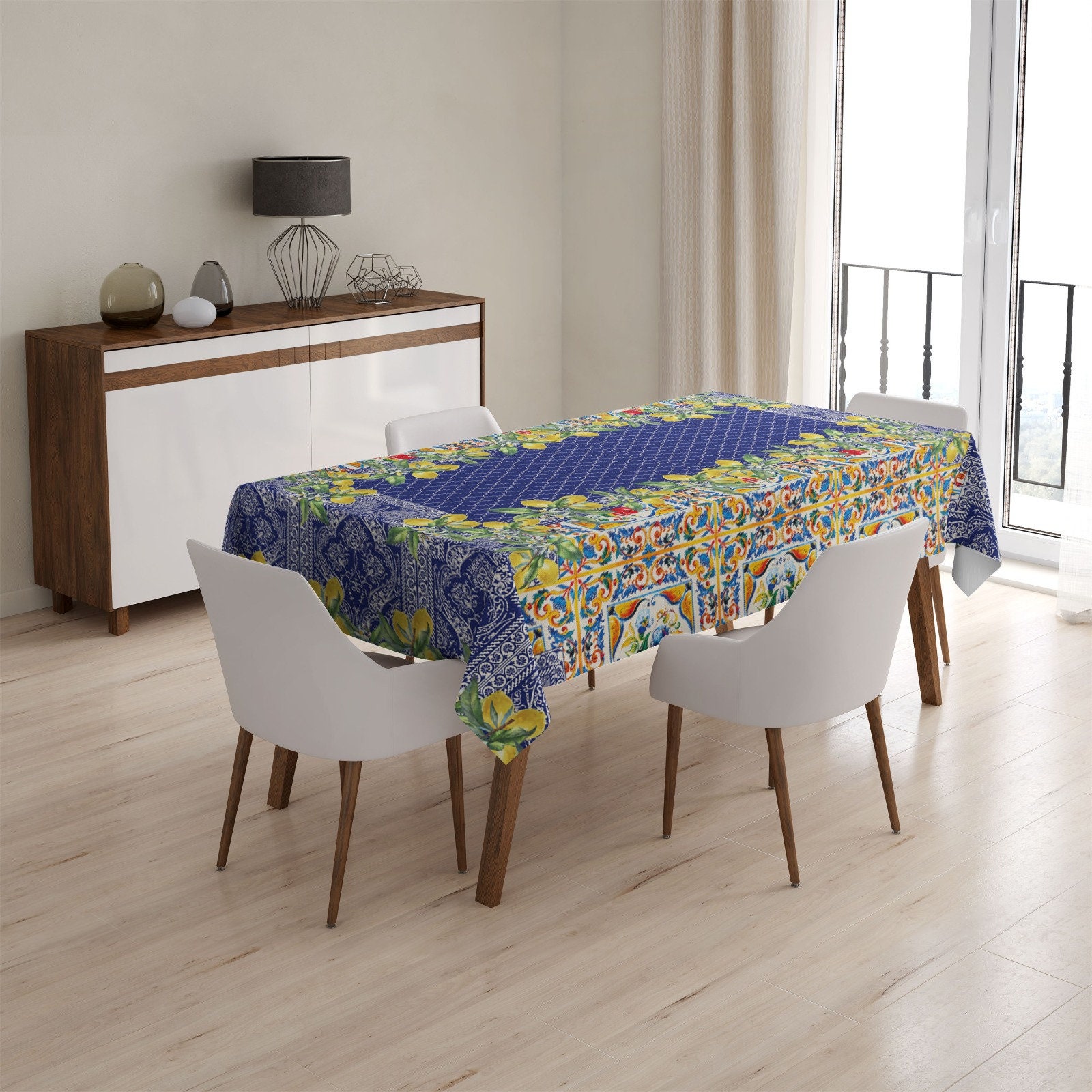 Lemon Tablecloth Yellow Lemon Tablecloth Lemon Print Tablecloth Party Table Cover Lemon Fruit Tablecloth Lemon Themed