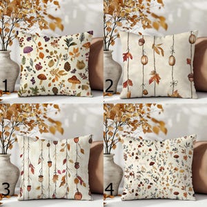 Fall Mushroom Pillowcase, Autumn Acorn Pillow Cover, Fall Leaves Cushion Covers, Fall Leaves Throw Pillow Covers, Fall Dry Leaves Pillowcase